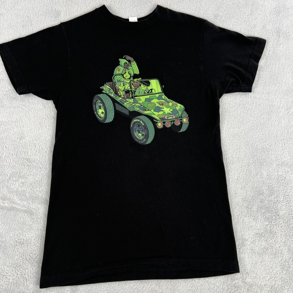 Gorillaz Geep Graphic Band Tee XS Black Womens Tultex 2 Sided Music T Shirt Y2K